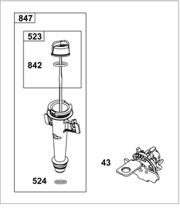 Lubrication Group Diagram and Parts List for 115P02-0007-H5 100000 - 19Z999 Briggs and Stratton Engine